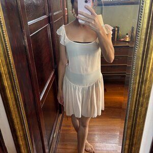 NWT Reformation x NYC Ballet Sheer Pink Ruffle Drop Waist Dress